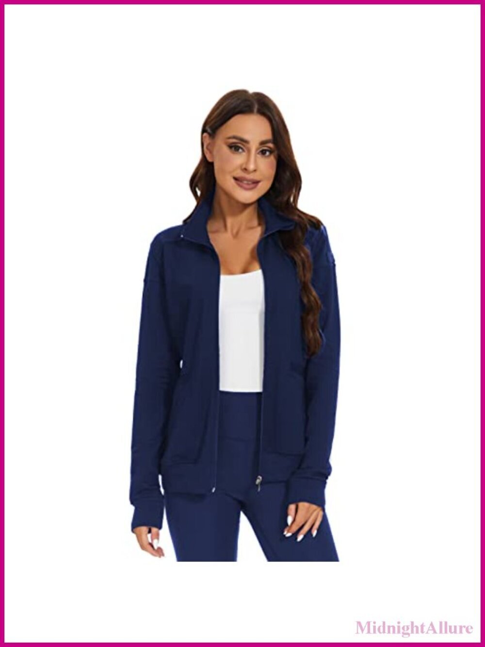 Zip Front Scrub Jacket with Stretch Fabric, Lightweight Nurse Warm-up